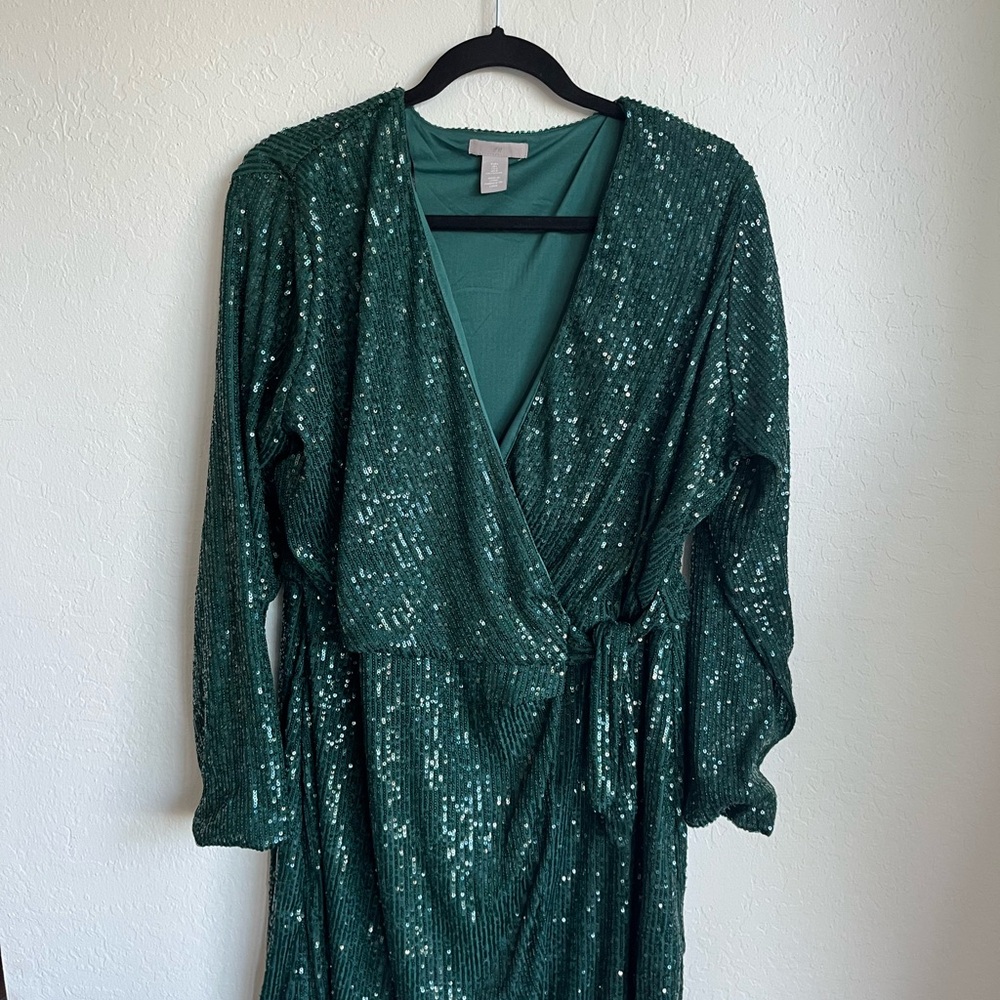 H&M Emerald Sequin Dress